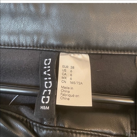 H&M Pants & Jumpsuits Hm Divided Faux Leather Pants Poshmark